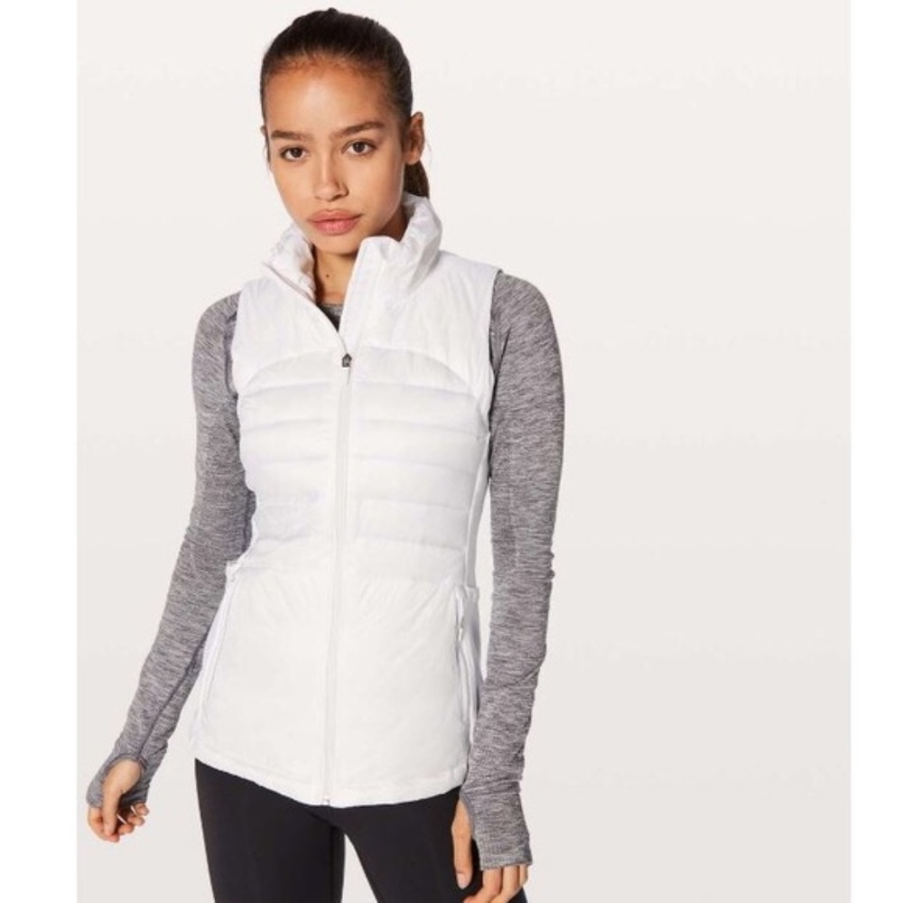 Lululemon White Down for a Run Vest Size 2